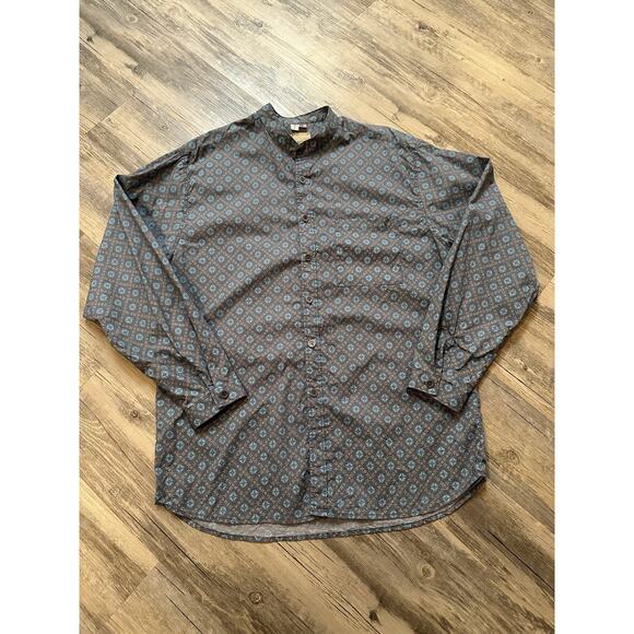 Wah Maker Frontier Clothing Other - Vintage Wah Maker Shirt Men Large Blue Geometric Print AOP Frontier Western